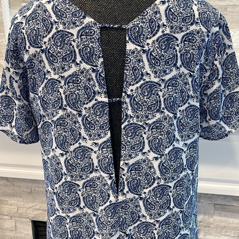 Lulus Taj Mahal Tour Blue Print Shift Dress size Medium - Picture 8 of 9